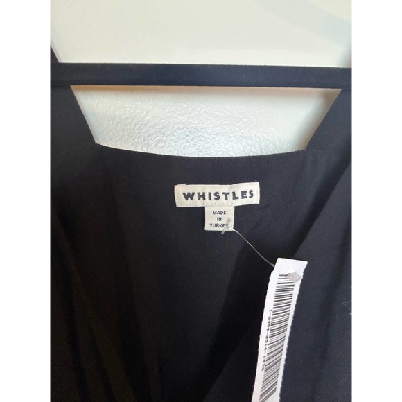 Whistles Black Jumpsuit Womens Size 0 Double Button Waist Detail V Neck - Picture 6 of 10